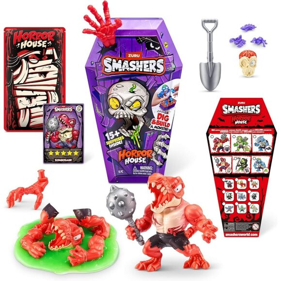 Zuru Smasher Horror House Dig & Build ZOMBOSAUR Monster 15+ Surprises - Picture 1 of 10